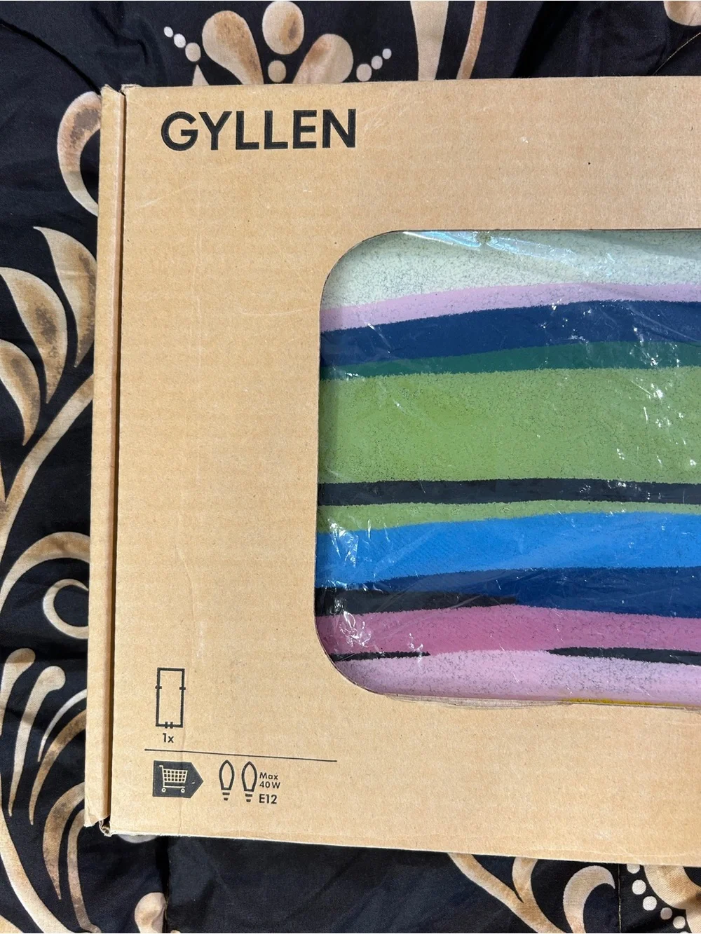 NEW in Box IKEA GYLLEN Wall Lamp Abstract Art Multicolor 22” x 10”